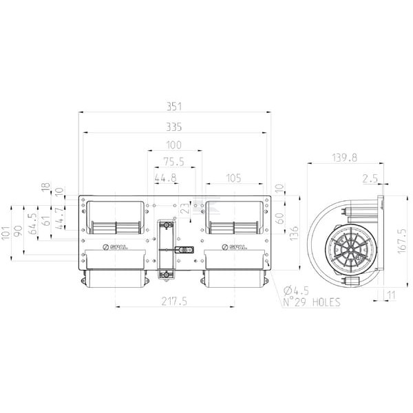 Dmuchawa podwójna 12V 006-A46-22 30000018 | Exvi