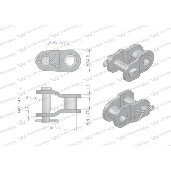 Półogniwo łańcucha wzmocnione P06A-1 ANSI A 35 P06A1 | Exvi