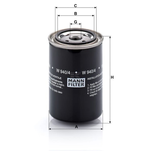 Filtr oleju W9404 | Exvi