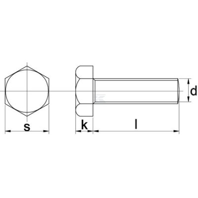Śruba cały gwint DIN933 M10x45 mm kl.8.8 9331045 | Exvi