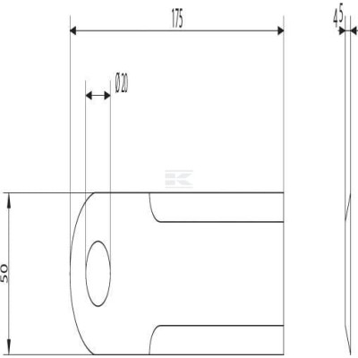 Nóż rozdrabniacza do słomy 175x50x4.5 mm Ø 281415Z | Exvi