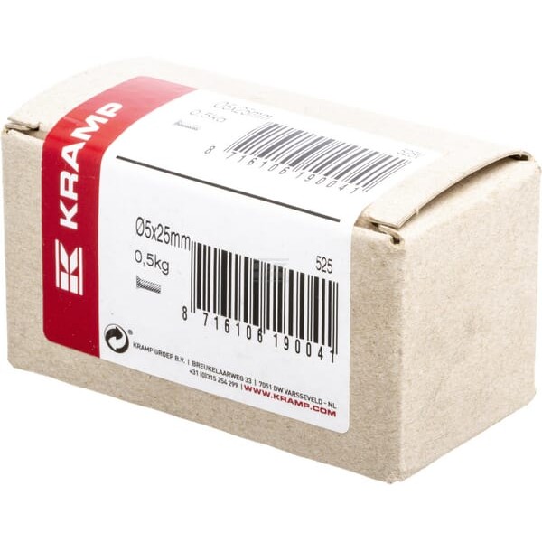 Nity z łbem stożkowym Kramp, 5 x 25 mm, 0,5 kg 525V | Exvi