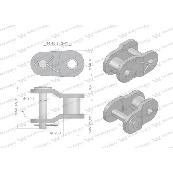 Półogniwo łańcucha wzmocnione P28AH-1 ANSI A P28AH1 | Exvi