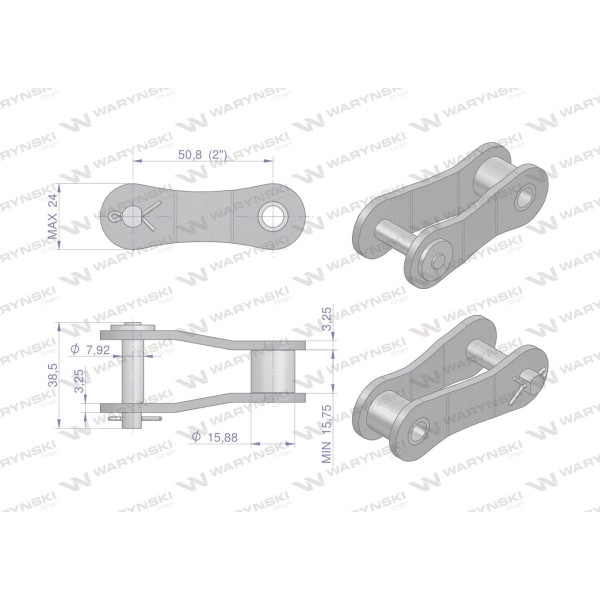 Półogniwo łańcucha P216A 2080 (R1 2) Waryński | Exvi