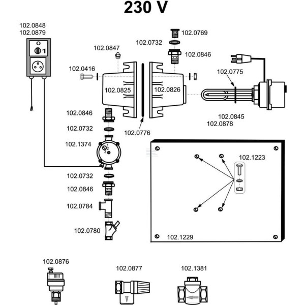 Grzałka wkręcana 3000W SU1020845 | Exvi