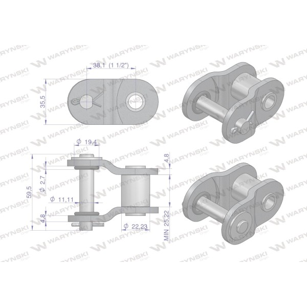 Półogniwo łańcucha z oringiem ANSI A 120 (R1 P120OR | Exvi