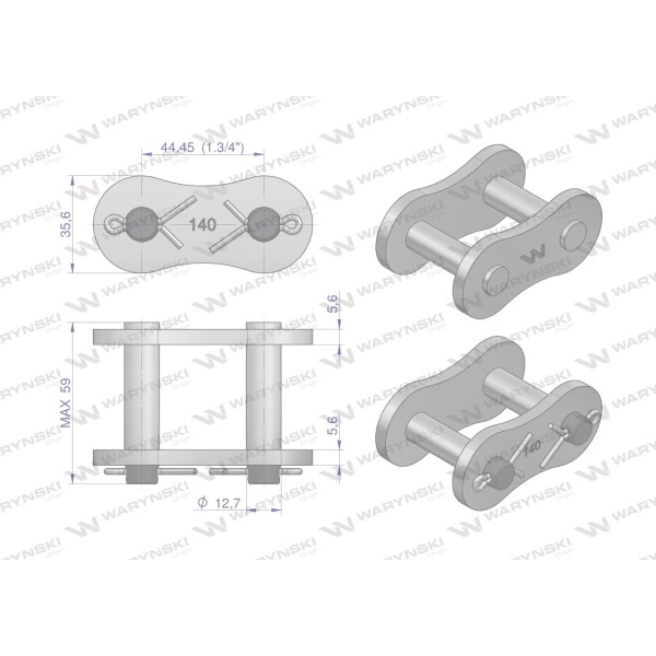 Zamek łańcucha wzmocnionego Z28A-1 ANSI A 140 Z28A1 | Exvi