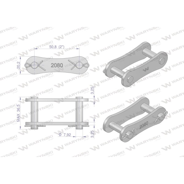 Zamek łańcucha Z216A 2080 (R1 2) Waryński | Exvi