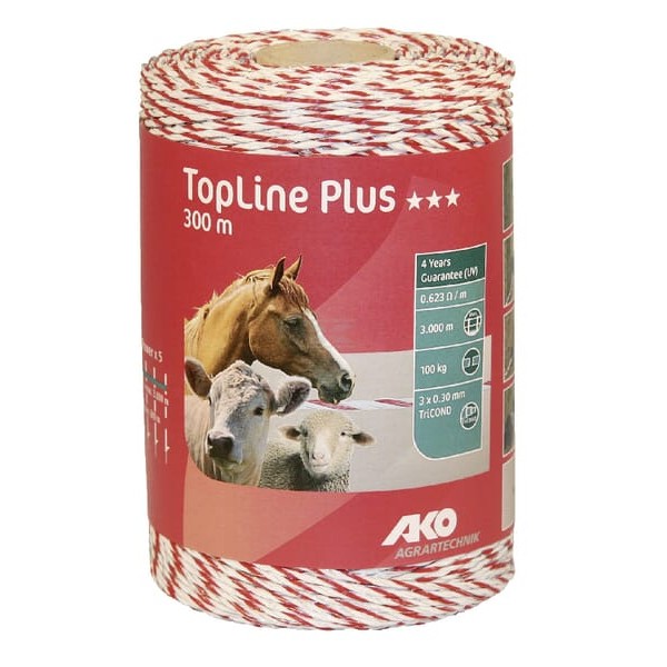 Plecionka TopLine Plus, biało/czerwona, 300 m 449119 | Exvi