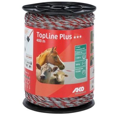 Plecionka TopLine Plus, biało/czerwona, 400 m 449523 | Exvi