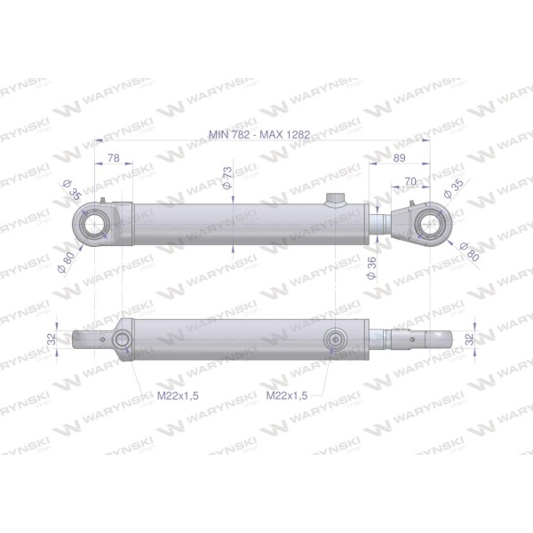 Cylinder hydrauliczny - siłownik SH2P36H500Z | Exvi
