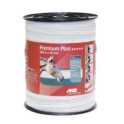 Taśma ogrodzeniowa Premium Plus, 20 mm 200 m 449124 | Exvi
