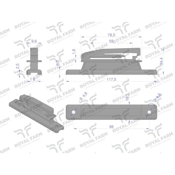 Izolator do taśmy Irufix Clip ROYAL FARM RF-10190208 | Exvi