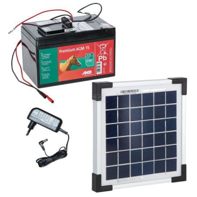 Zestaw solarny 5W z mocowaniem, akumulator 377056 | Exvi