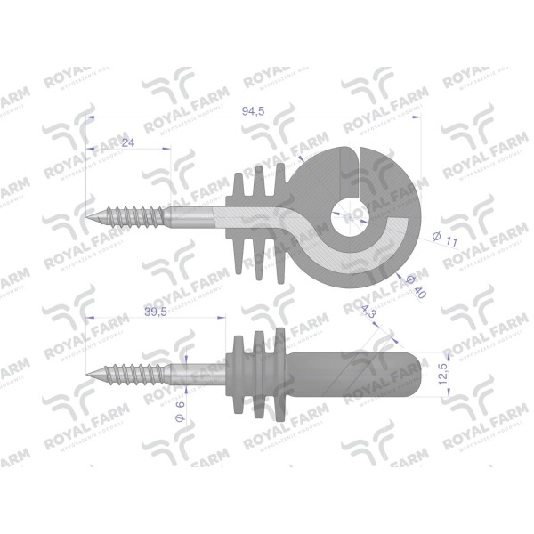 Izolator okrągły z wkrętem fi 6 RF-10180603 | Exvi