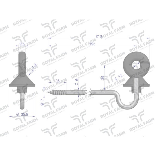 Izolator okrągły z długim trzpieniem ADA RF-10181603 | Exvi