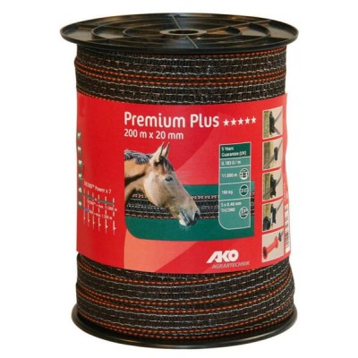 Taśma ogrodzeniowa Premium Plus, 20 mm 200 m 449123 | Exvi