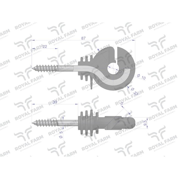 Izolator okrągły z wkrętem fi 5 RF-10180505 | Exvi