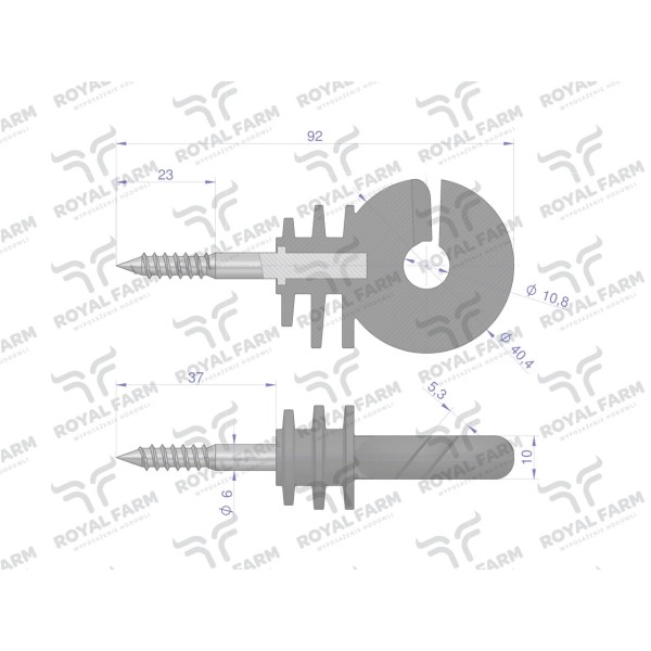 Izolator okrągły z wkrętem fi 6 RF-10180602 | Exvi