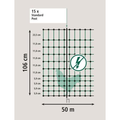 Siatka dla drobiu 106 cm 50 m SP zielona 292276 | Exvi