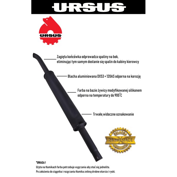 Tłumik prosty długi 1550mm 8kg C-385 80014040U | Exvi