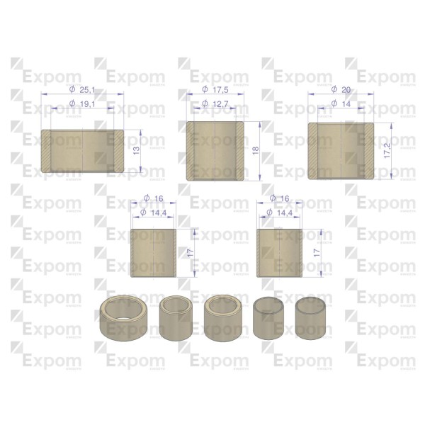 Komplet tulejek rozrusznika R-11 46/65-701/5 | Exvi