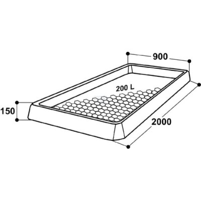 Wanna do dezynfekcji racic 2000x900x150 mm SU1600160 | Exvi