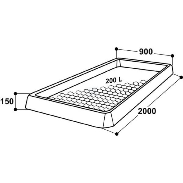 Wanna do dezynfekcji racic 2000x900x150 mm SU1600160 | Exvi