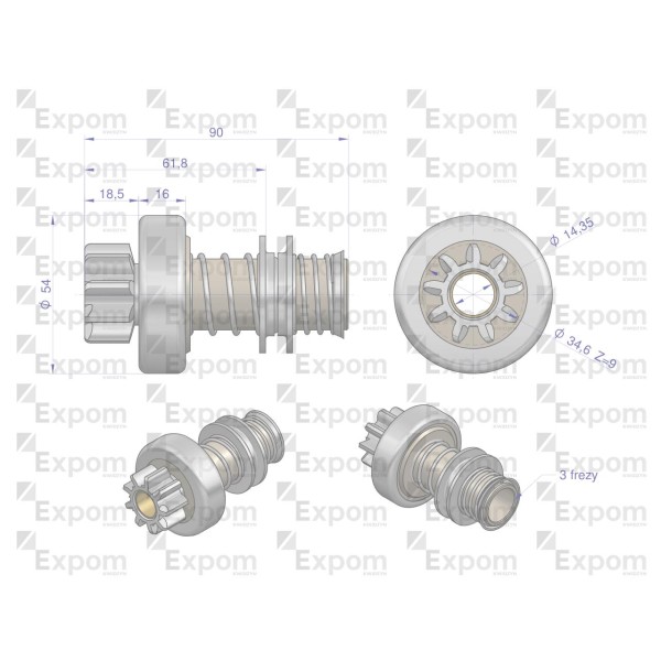 Zespół sprzęgający rozrusznika R-5 8217000EX | Exvi