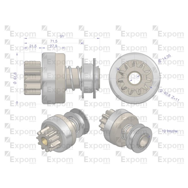 Zespół sprzęgający rozrusznikaR-11A i R10C 8527000EX | Exvi
