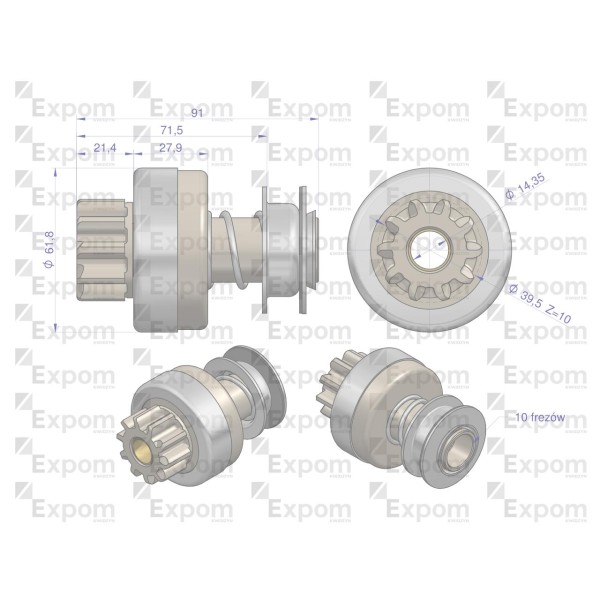 Zespół sprzęgający rozrusznika R-11H 8637000EX | Exvi