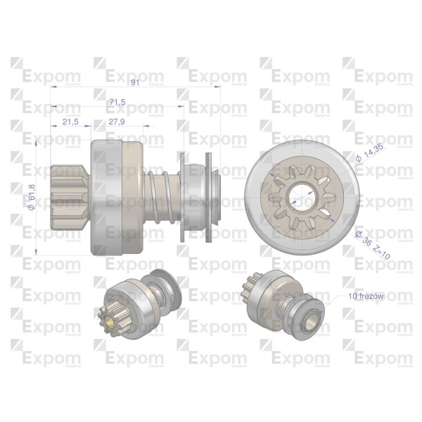 Zespół sprzęgający rozrusznika R-11L 8427000EX | Exvi