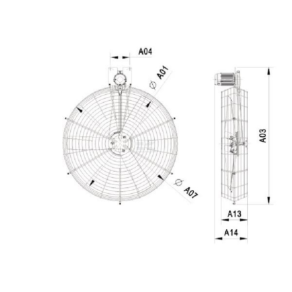 Mieszacz powietrza Multifan, Ø 130 cm 1616032023 | Exvi
