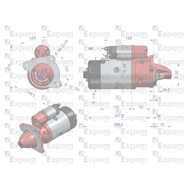 Rozrusznik R11H 300864ER. 3027466M1 12V 3 300864EX | Exvi