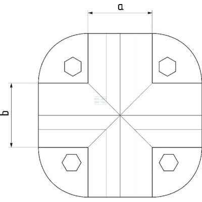 Obejma krzyżowa, 1-1/2"x1-1/2" 803030112112FA | Exvi