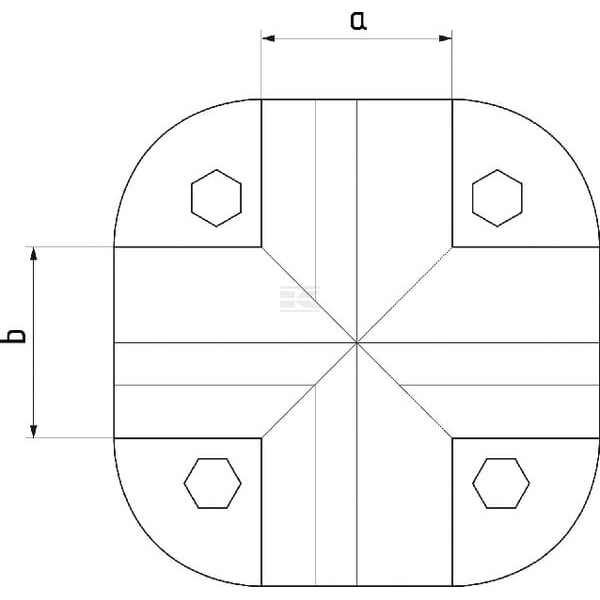 Obejma krzyżowa, 1-1/2"x1-1/2" 803030112112FA | Exvi