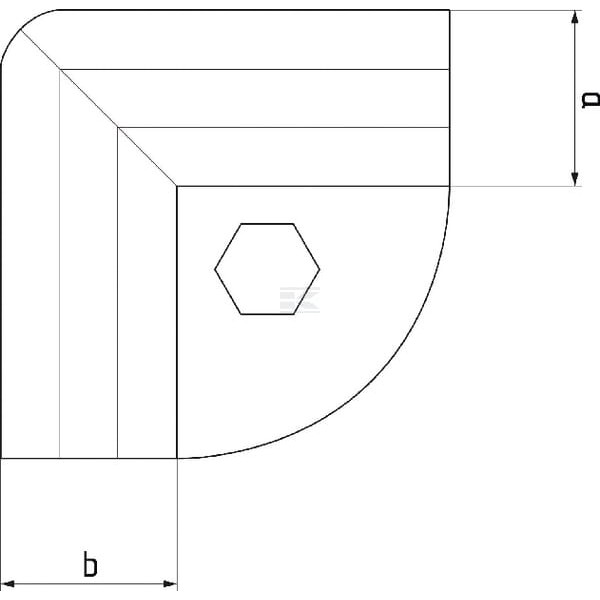 Obejma kątowa 90°, 1-1/2"x1-1/2" 803090112112FA | Exvi
