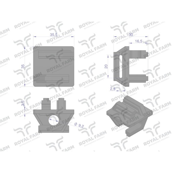 Izolator zatrzaskowy fi 10 do taśmy RF-10190212 | Exvi