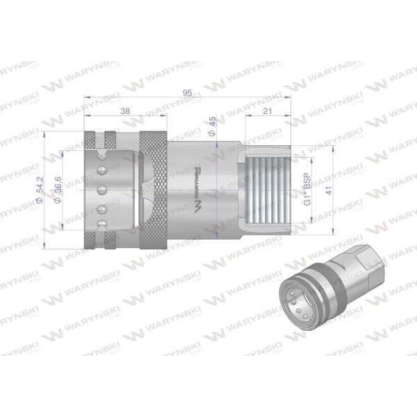 Szybkozłącze hydrauliczne gniazdo G1"BSP WIAR1MW | Exvi