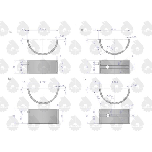 Komplet panewek głównych N-1.00 (IV 9003025410U | Exvi