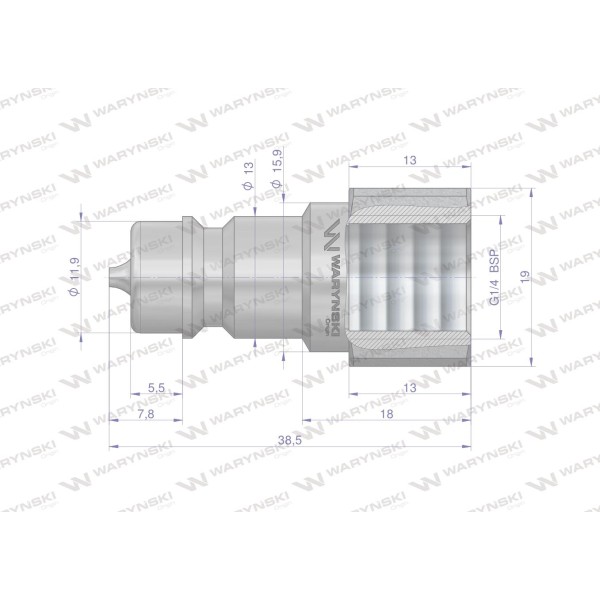 Szybkozłącze hydrauliczne wtyczka G1/4"BSP WIAR14SW | Exvi