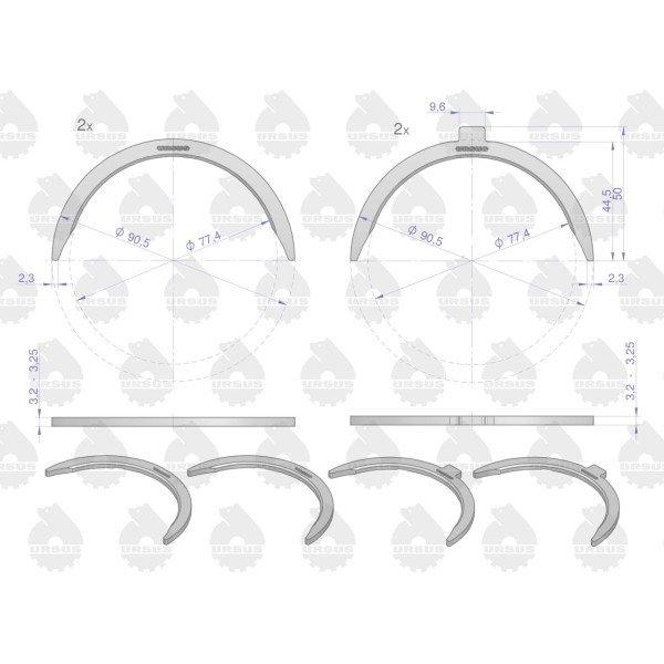 Komplet Półpierścieni P-1 (I szlif) 9099062111U | Exvi