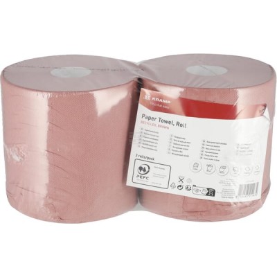 Ręcznik papierowy, brązowy w rolce, 21 cm CP23101KR | Exvi
