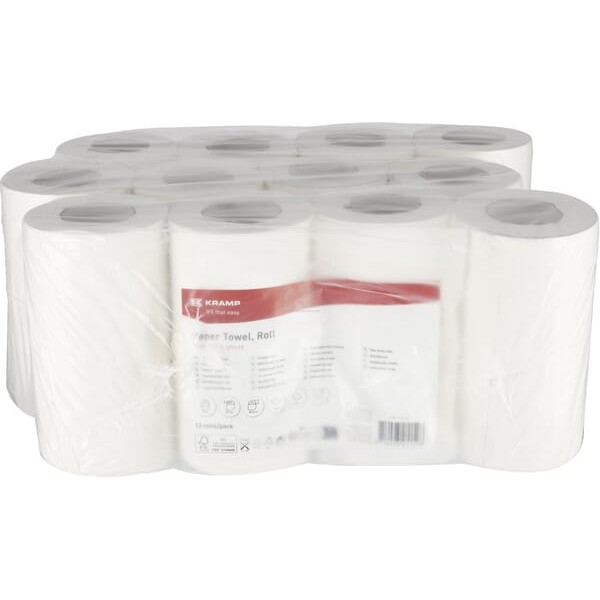 Ręcznik papierowy, biały w rolce, 21 cm x CP11101KR | Exvi