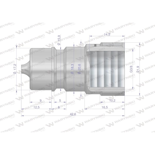 Szybkozłącze hydrauliczne wtyczka G3/8"BSP WIAR38SW | Exvi