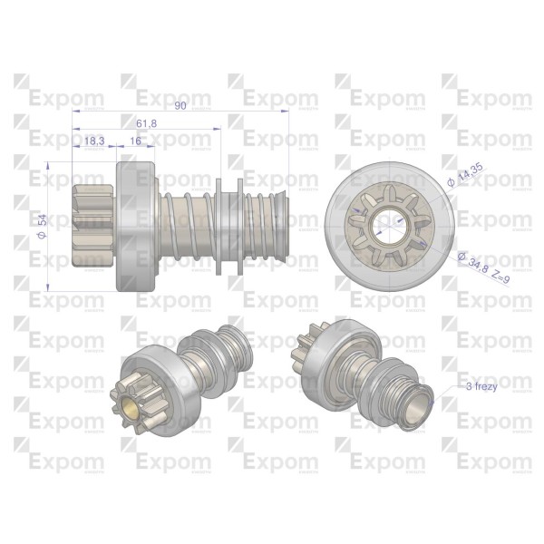 Zespół sprzęgający rozrusznika R-5C 8267000EX | Exvi