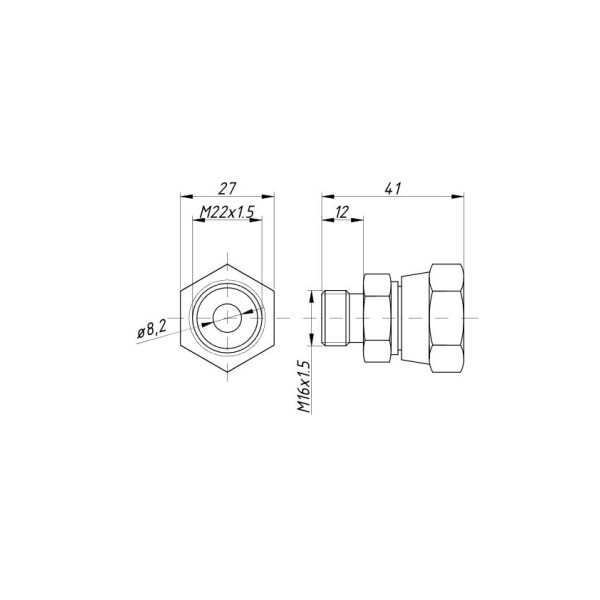 Złącze redukcyjne AMBM M22x1.5/M16x1.5 080025205 | Exvi