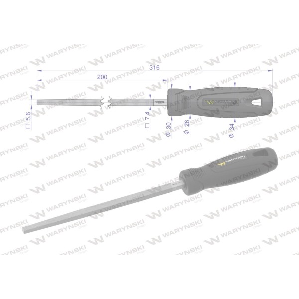 Pilnik kwadratowy 200 mm Waryński WMF011 | Exvi