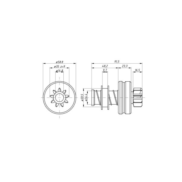 Zespół sprzęgający rozrusznika 7520-1054 RM-932321 | Exvi