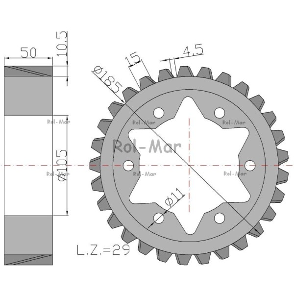 Koło zębate ślimakowe brąz Fortschritt RM-0200134640 | Exvi